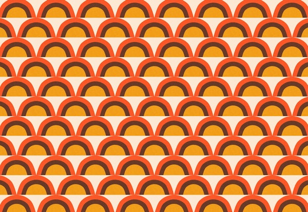 70s Rainbow Orange