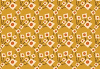 Yellow Square Flower Bouquet behang