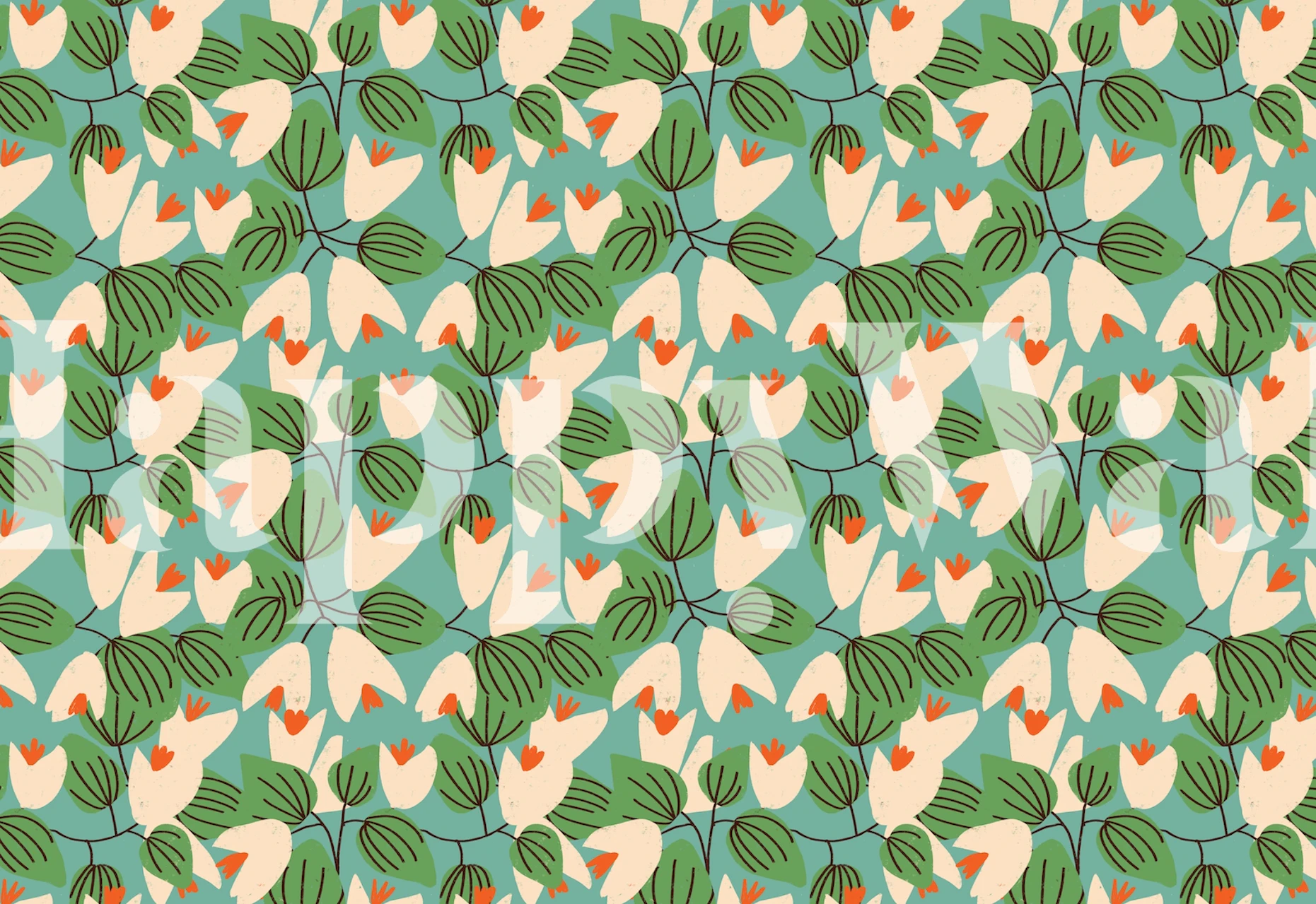 Uzorak tapete Mid Summer Flower Blue