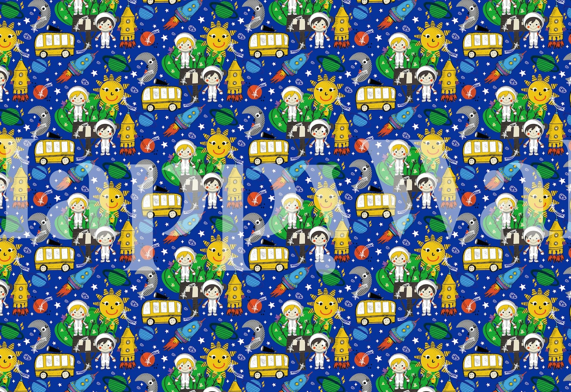 Vibrant kids wallpaper with playful motifs