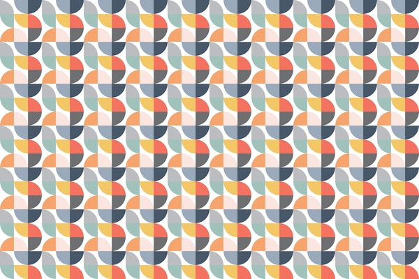 Retro Geometric Happy Colours