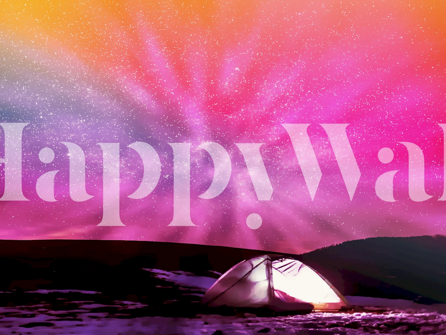 Aurora tapetdesign i et rum