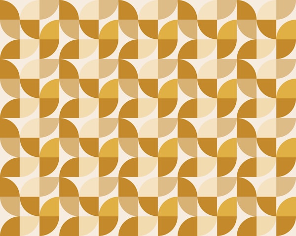 Mid Century Geometric Mustard