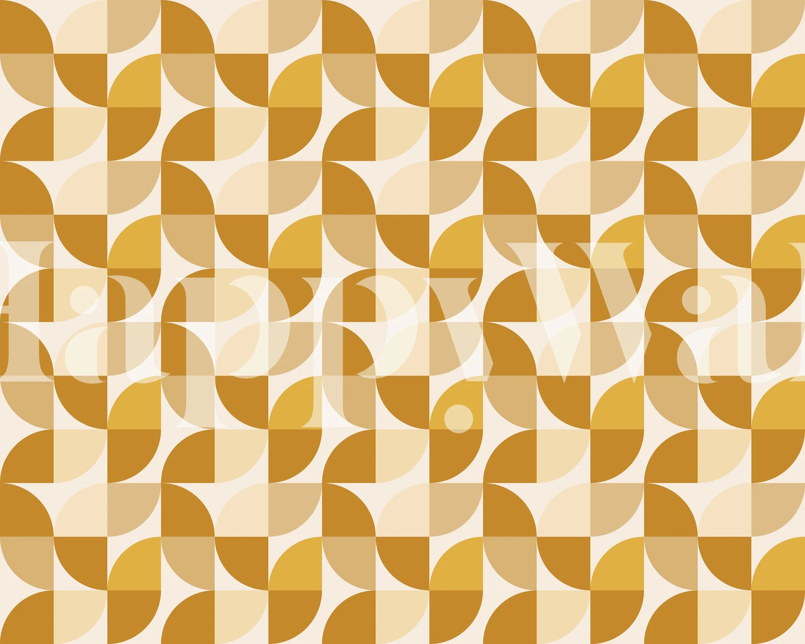 Mid Century Geometric Mustard wallpaper in a room