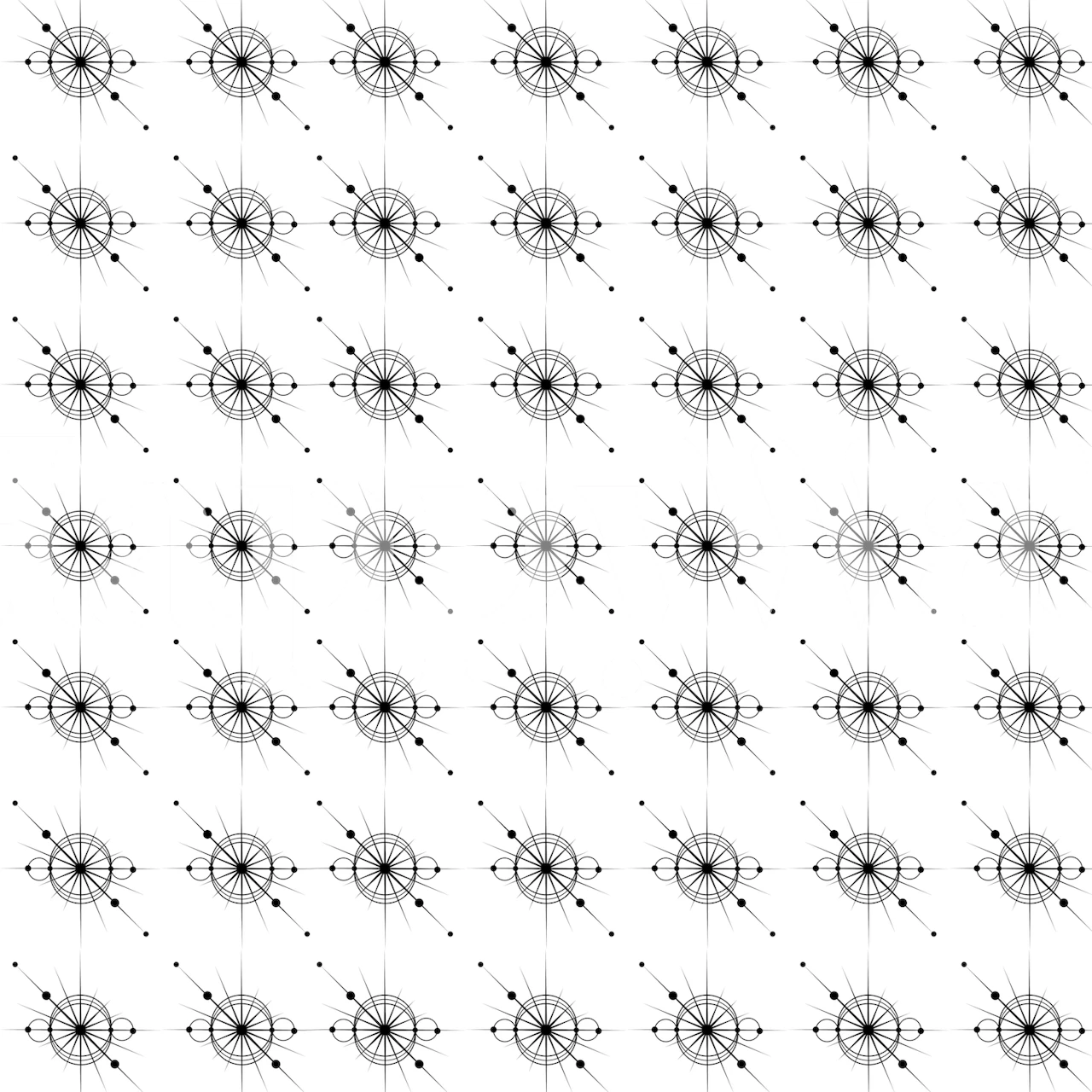 Geometric pattern in black and white on wallpaper