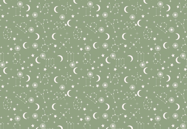 Stars and Constellations Green