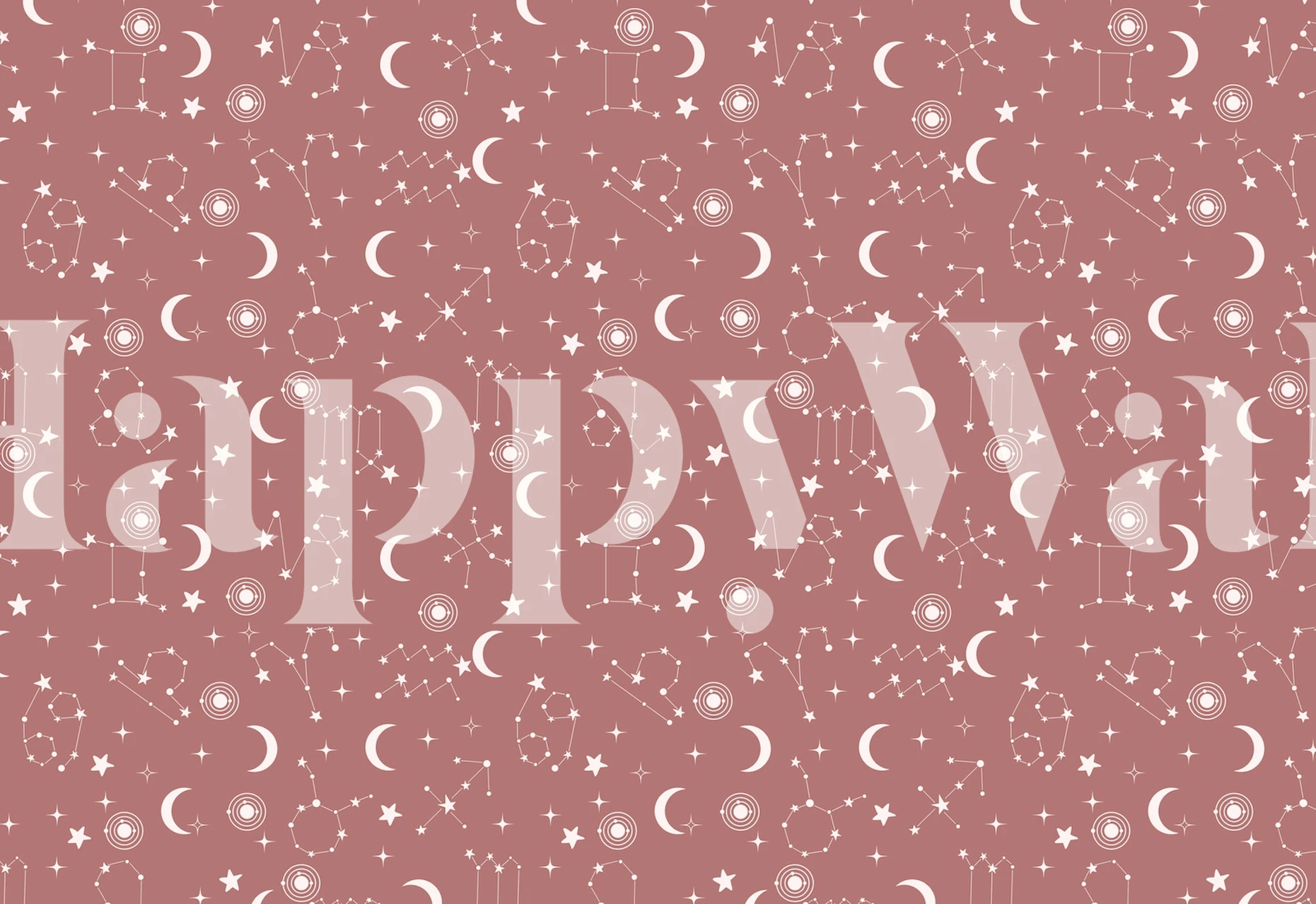Stars and Constellations Pink wanddecoratie ontwerp
