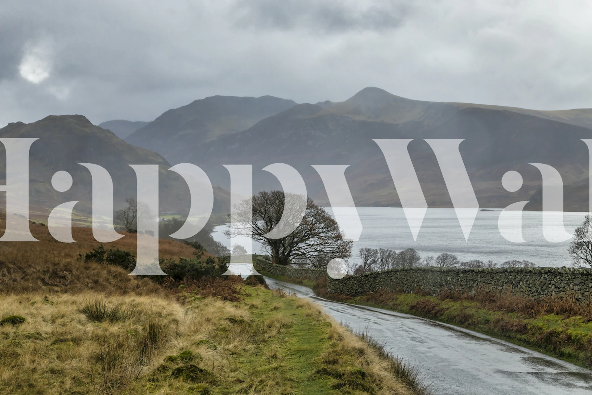 serene landscape of Lake District mountains and lake wallpaper
