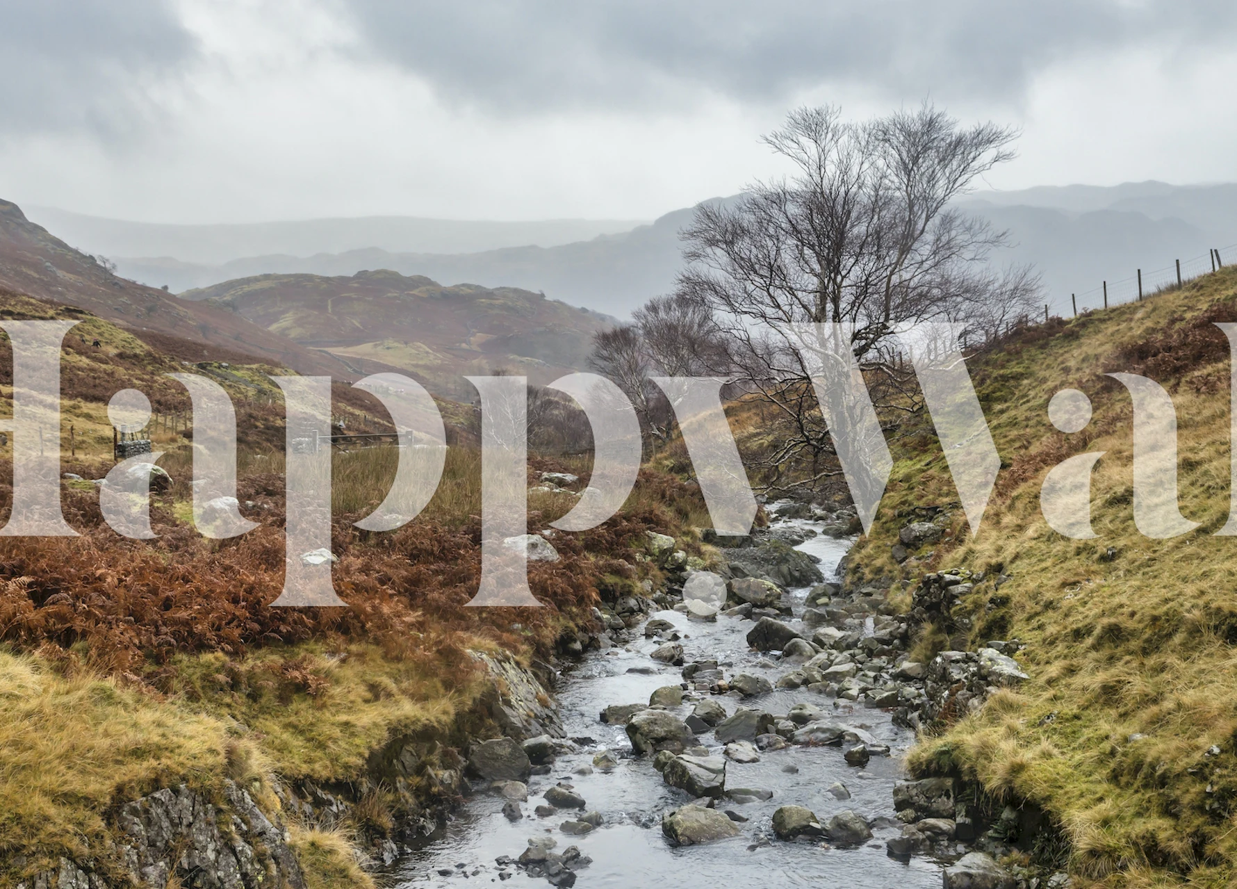 Lake District Impression wallpaper in a room