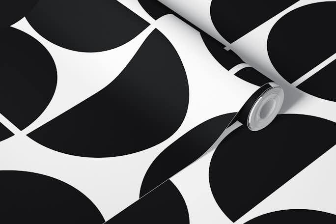 Bauhaus Pattern Black Whitewallpaper roll