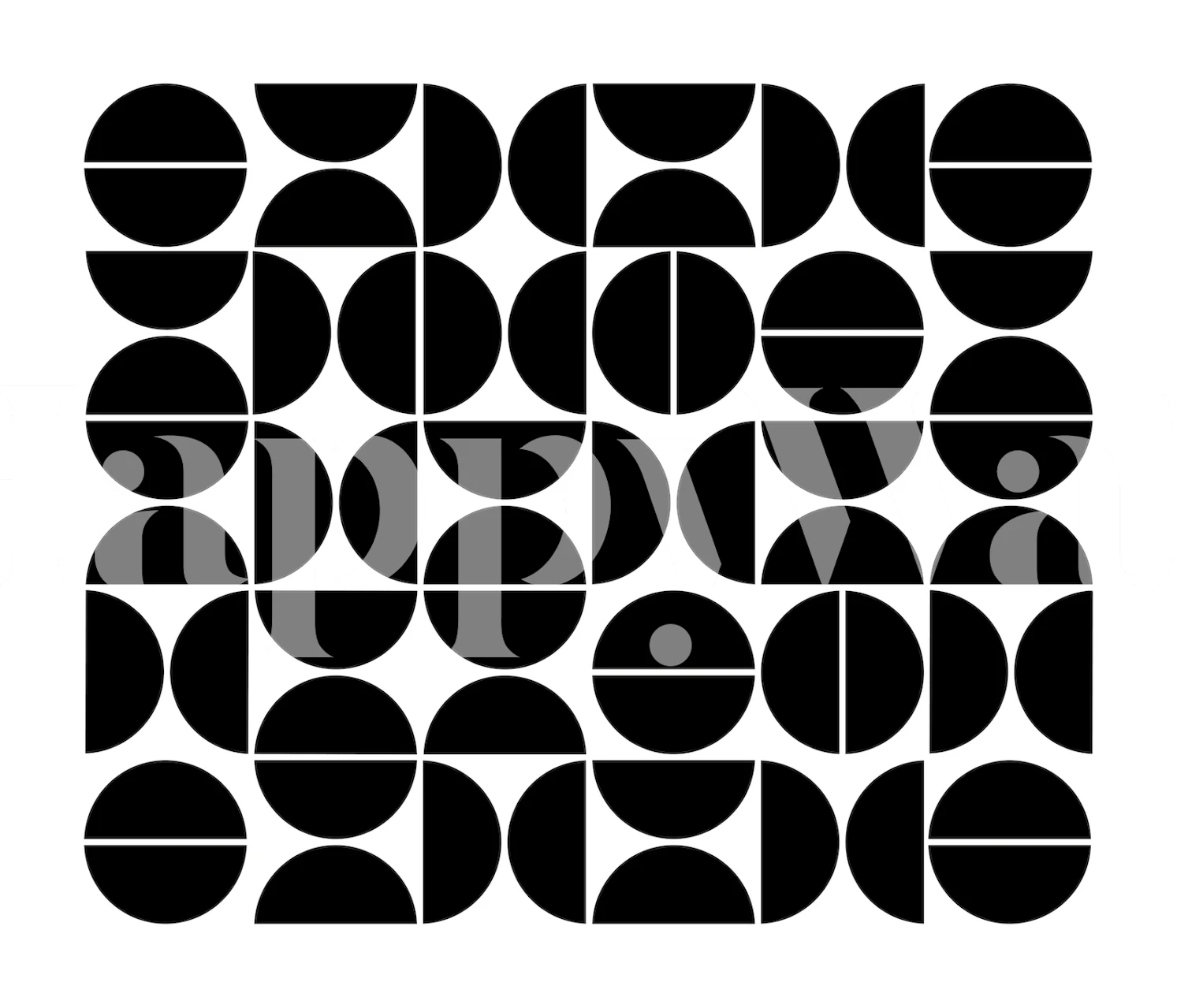 Décoration murale géométrique noir et blanc à motif Bauhaus