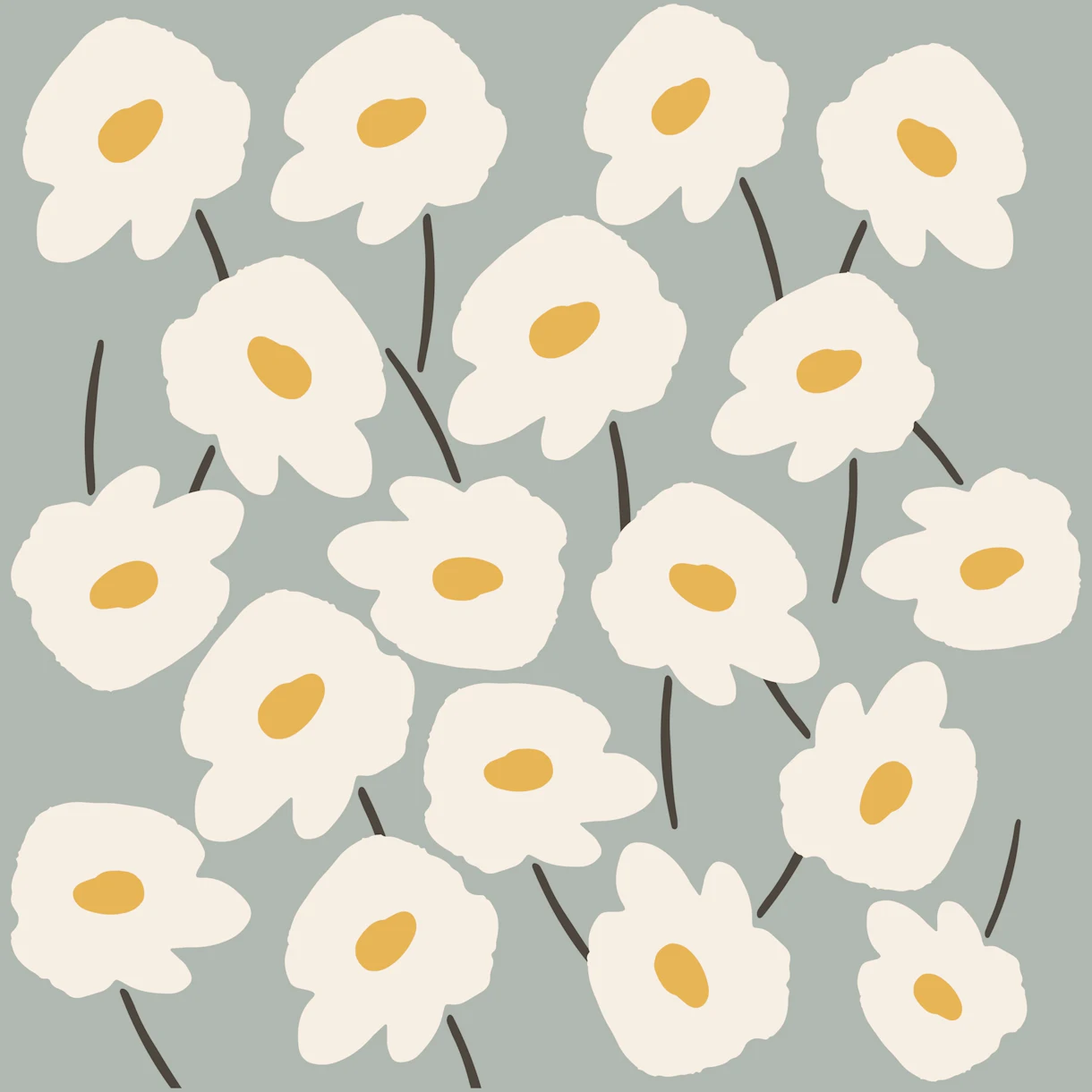 Abstract Daisies Wallpaper | Happywall