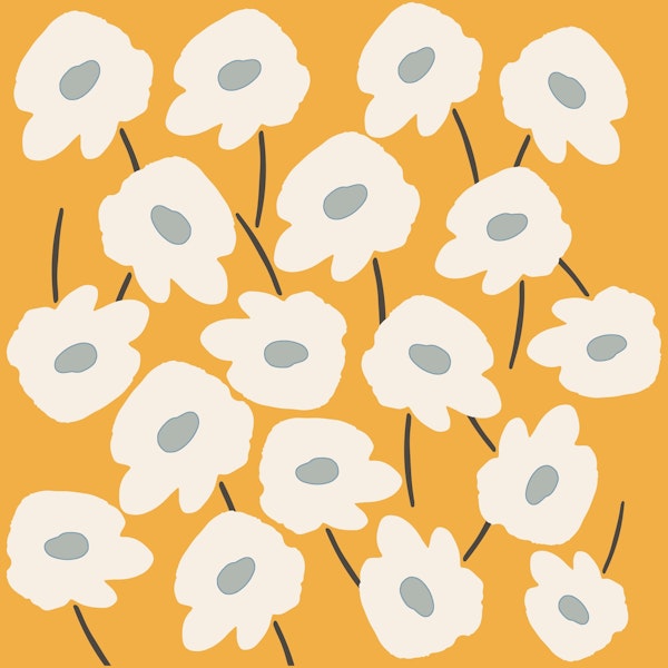 Abstract Daisies Yellow