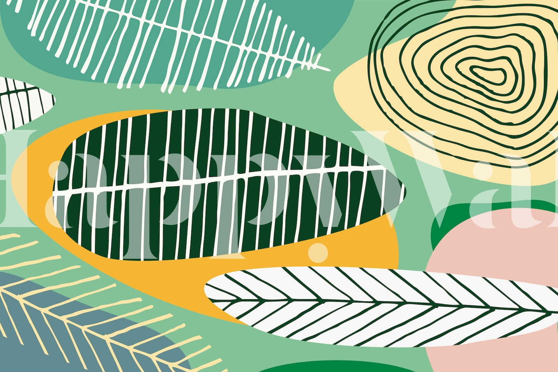 Botanic wallpaper en una habitación elegante