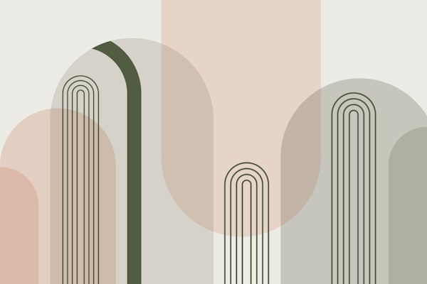 Mid Century Arches Pink Sage