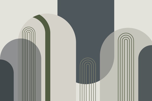 Mid Century Arches Blue Green