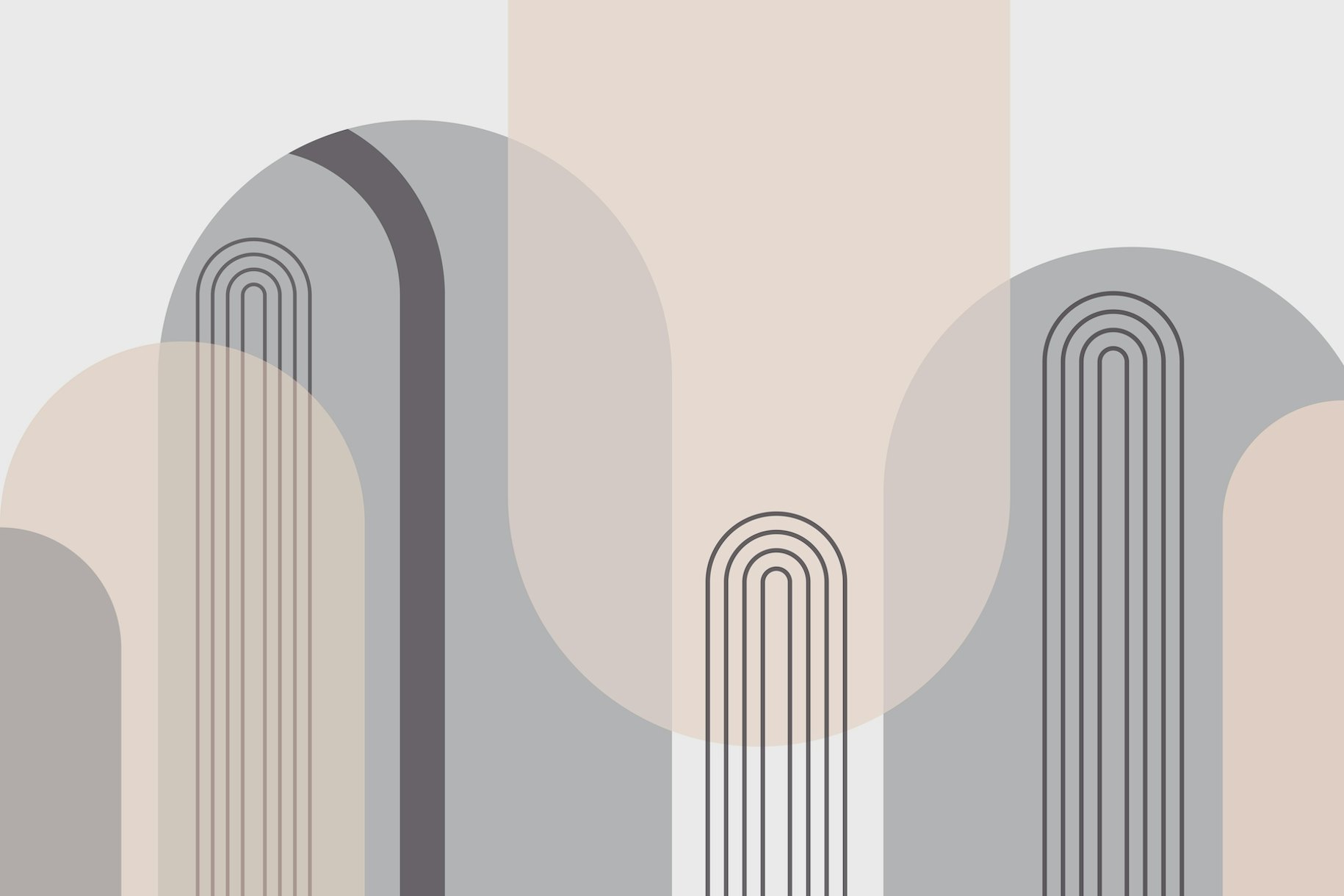 Mid Century Neutral Tones wallpaper Happywall