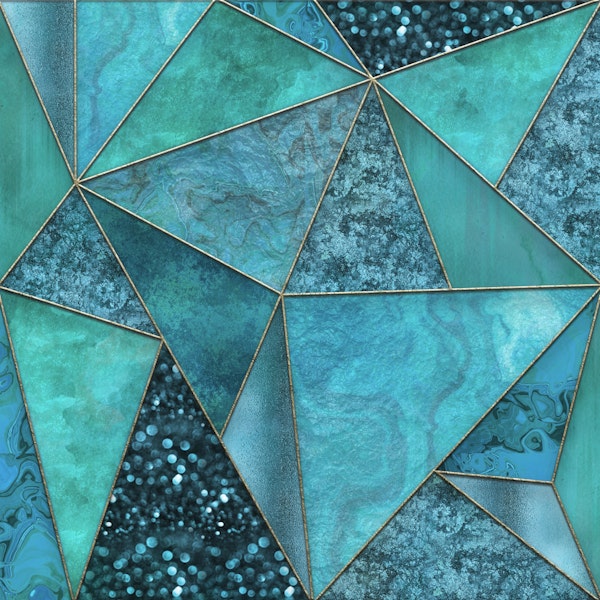 Luxury Teal Marble Triangles