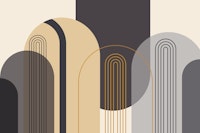 Mid Century Charcoal Mustard tapete