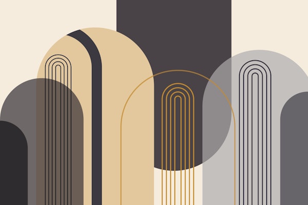 Mid Century Charcoal Mustard