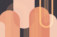 Mid Century Arches Peach Melba behang