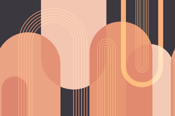 Mid Century Arches Peach Melba