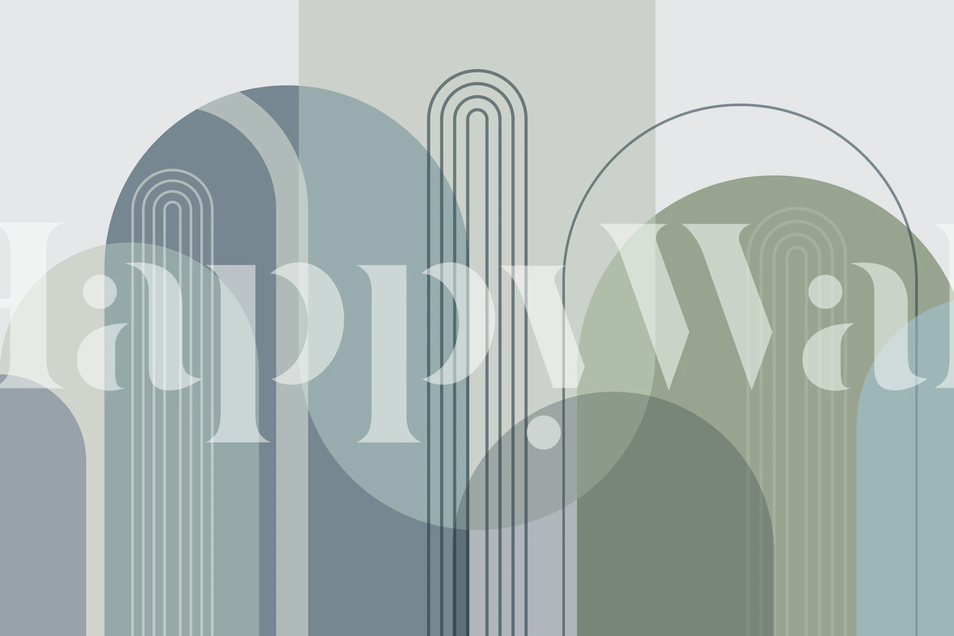 Papel de parede Mid Century Arches Serene com arcos em tons terrosos suaves para decoração moderna