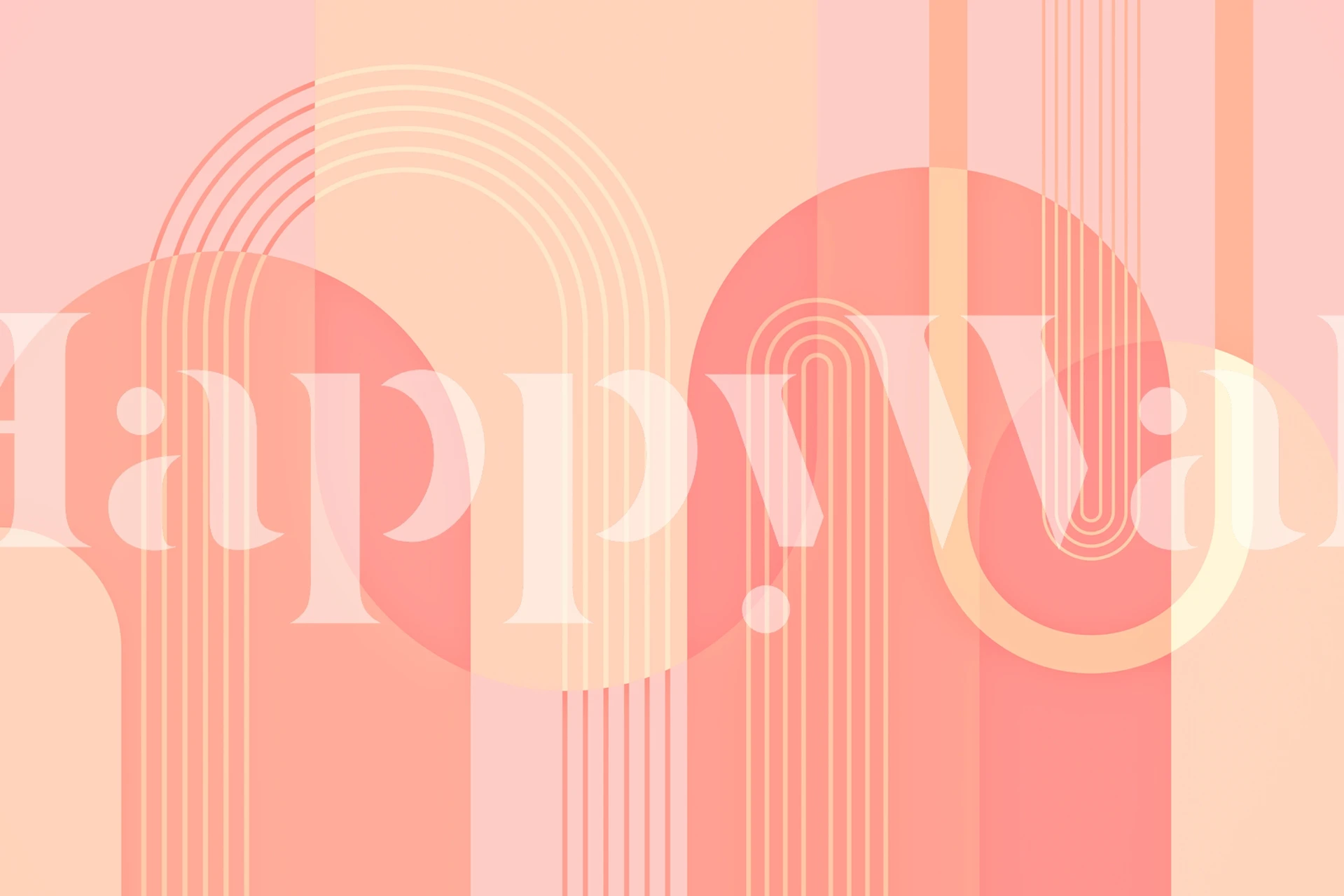 Mid Century Arches Pastels wallpaper in a room