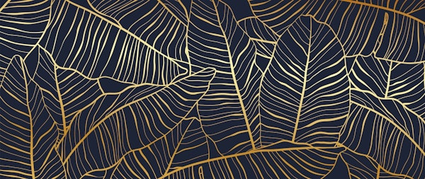 Golden banana leaves