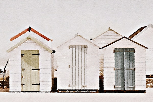 White Beach House 2 Watercolor