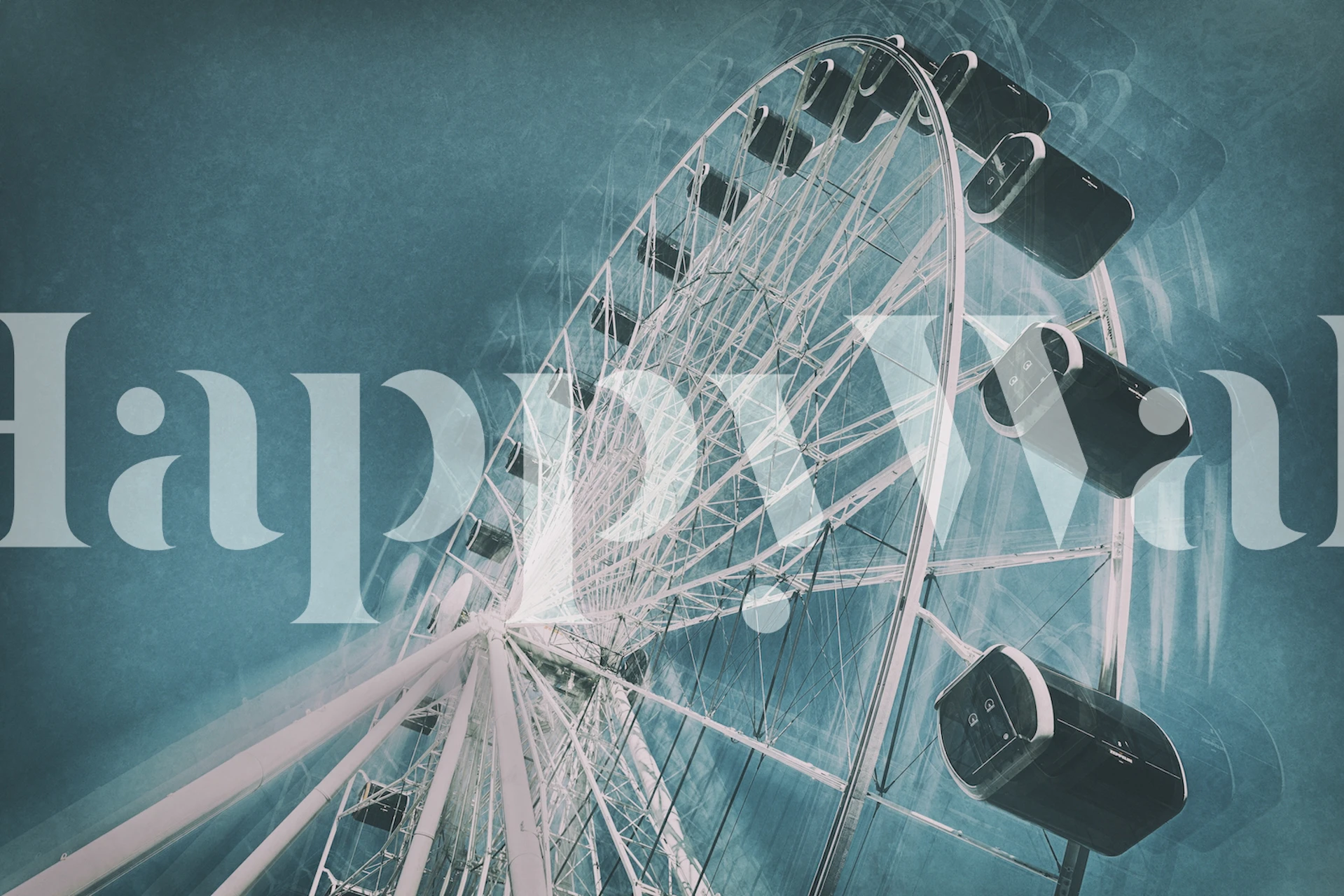 Ferris wheel wallpaper in a room