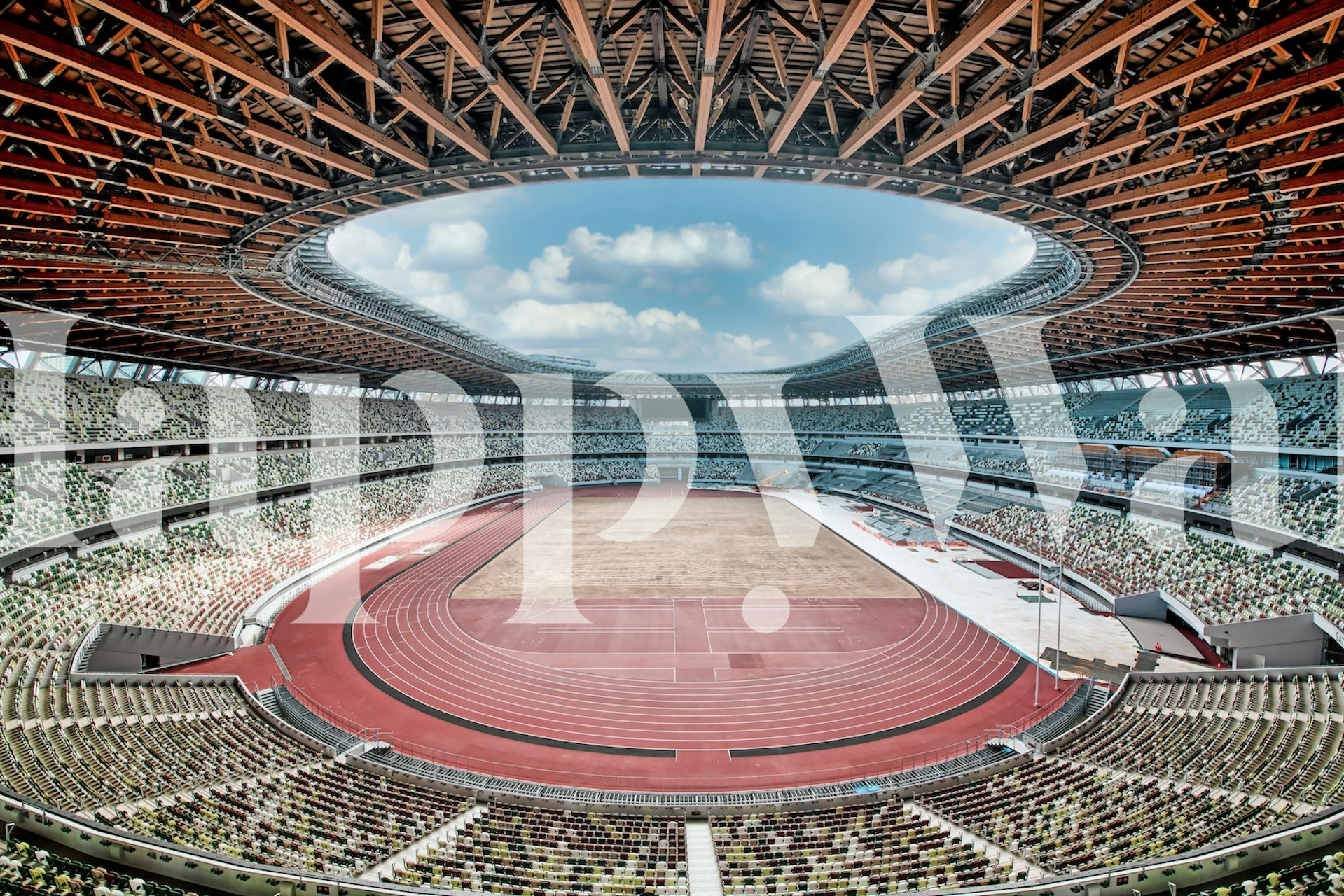 Tokyo 2020 Olympic Stadium wallpaper in a room