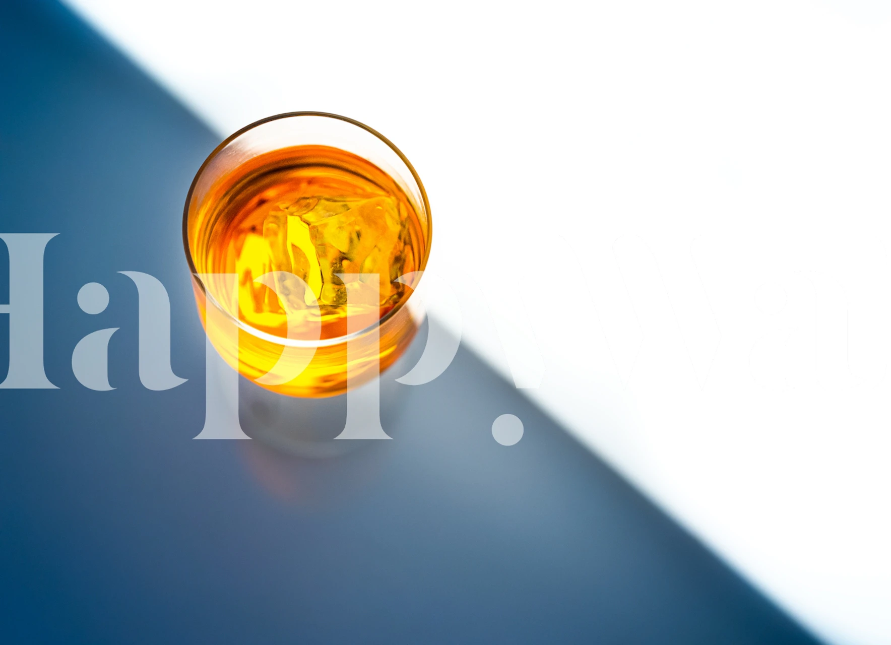 Orange and blue geometric pattern wallpaper