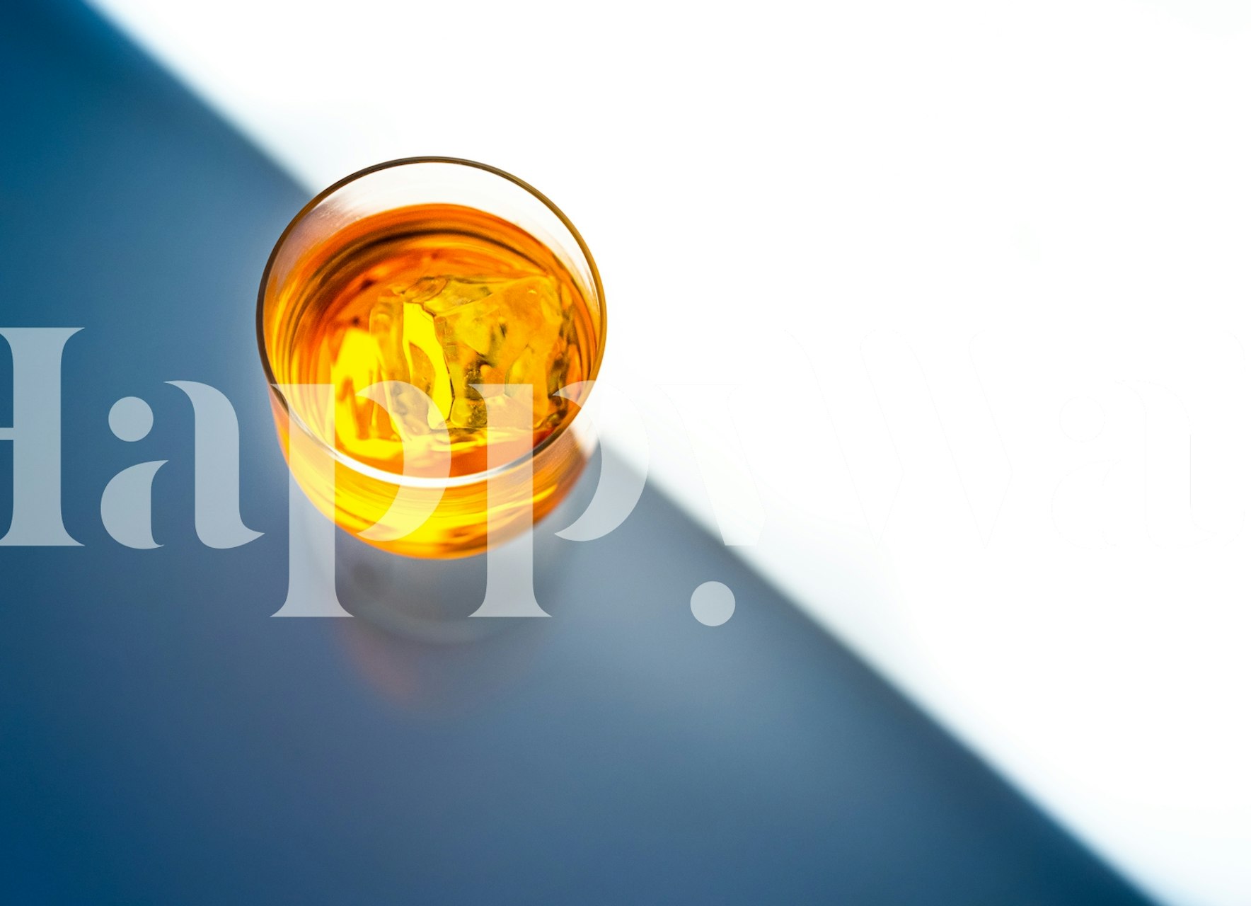 Orange and blue geometric pattern wallpaper