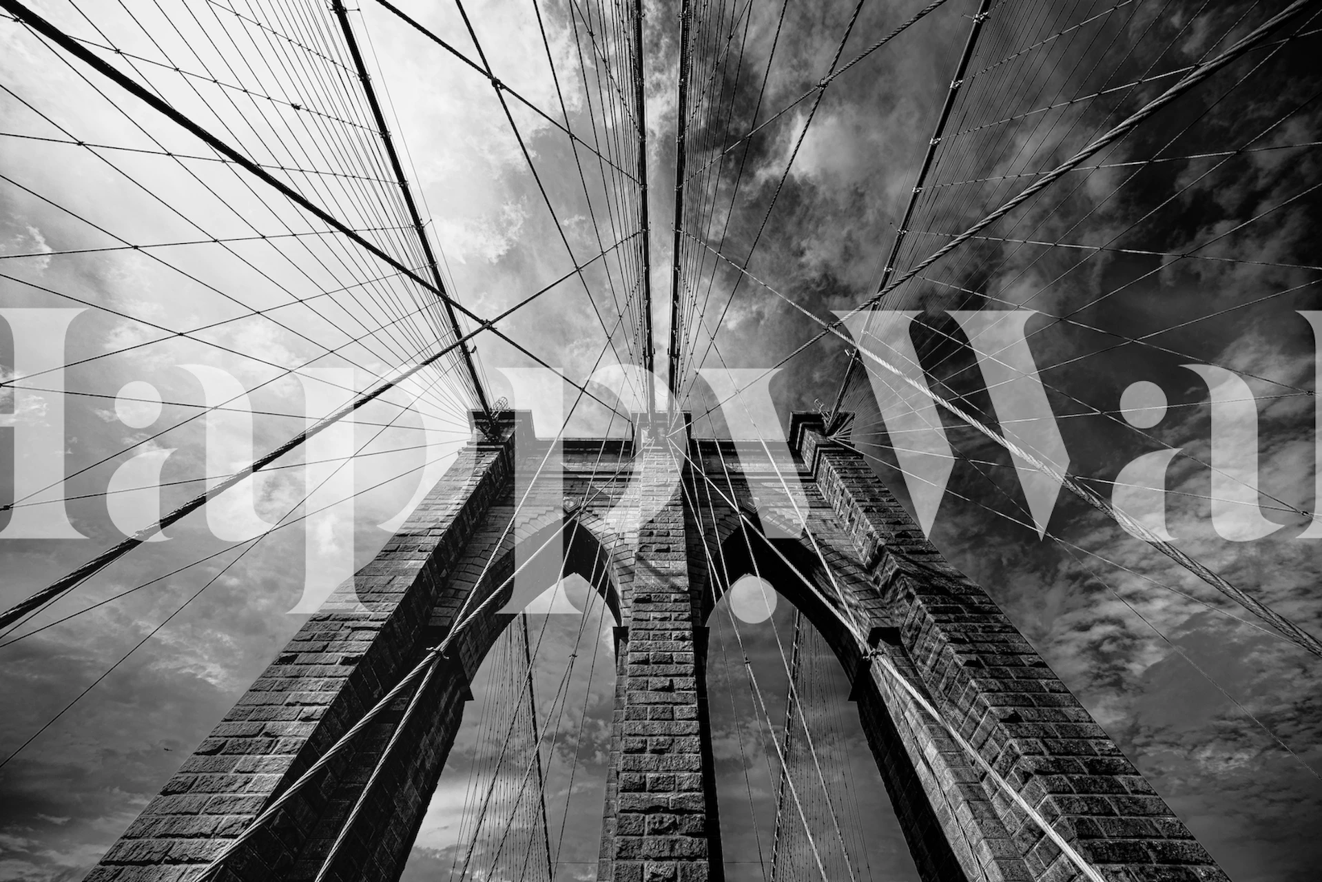 Brooklyn Bridge in black and white wallpaper