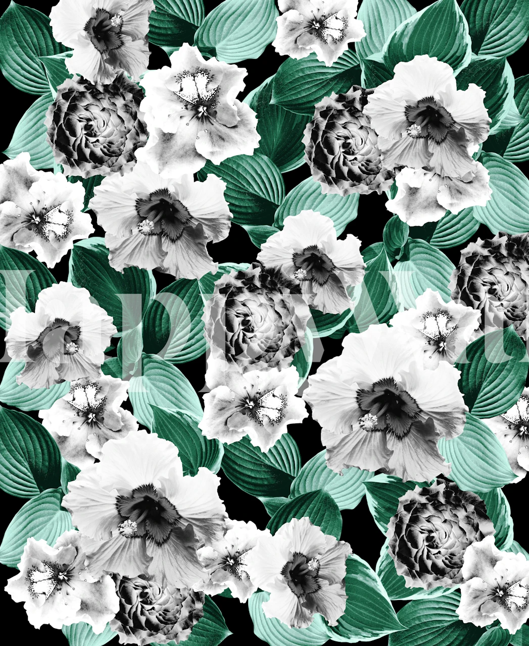 Floral Garden Glamor 3 wallpaper in a room