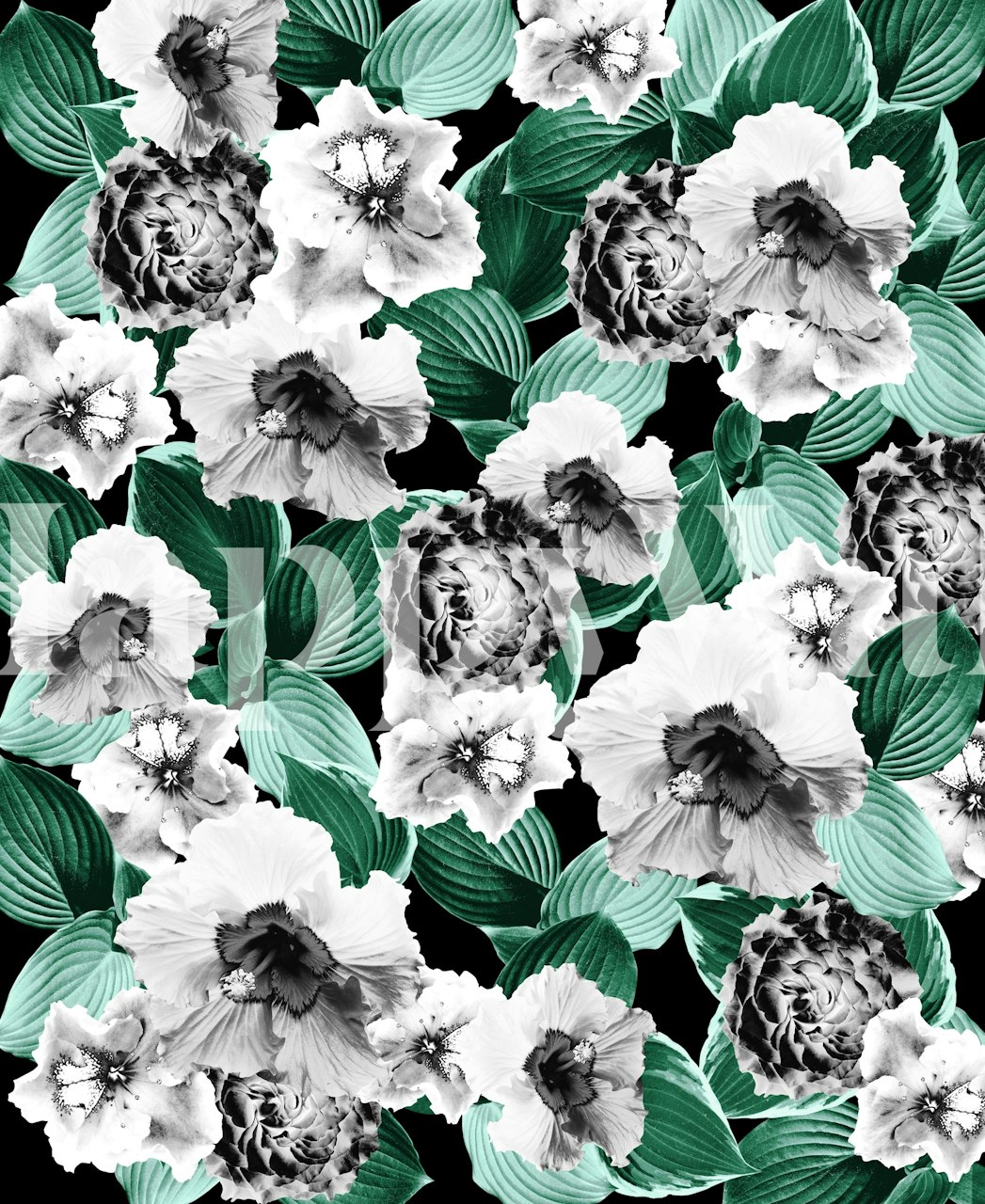 Floral Garden Glamor 3 wallpaper in a room