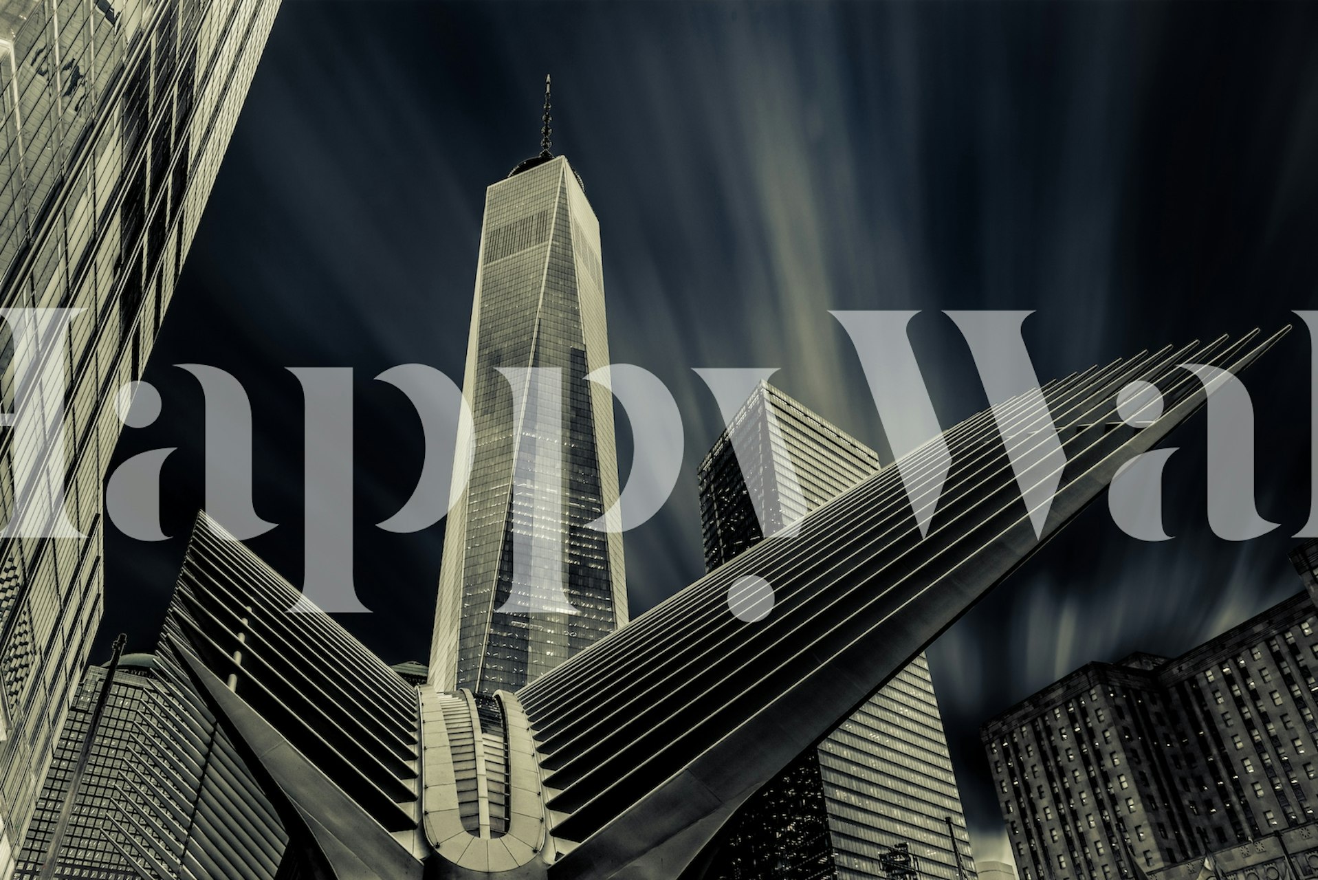 World Trade Center wallpaper in modern interior