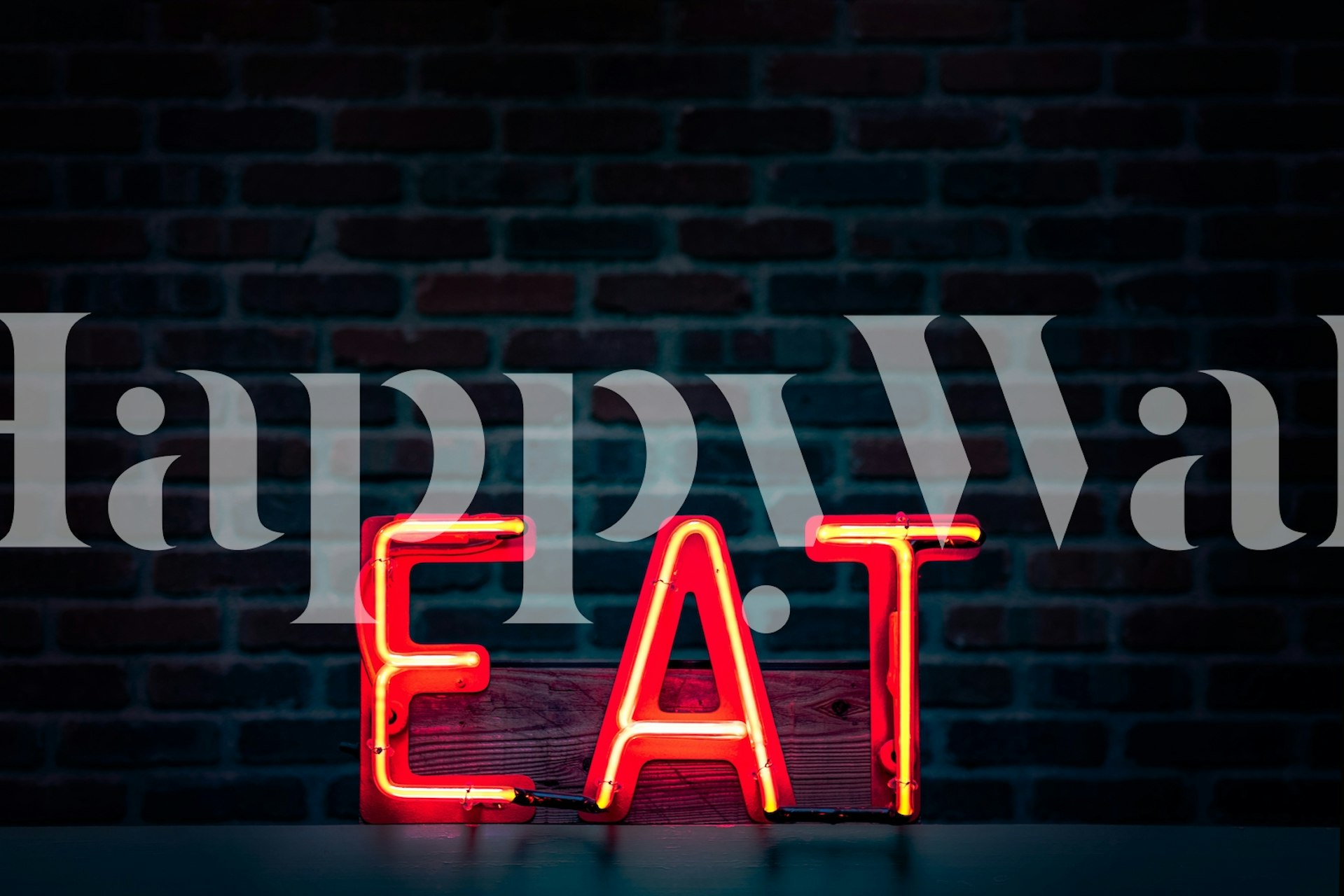 Neon Eat design på tapet