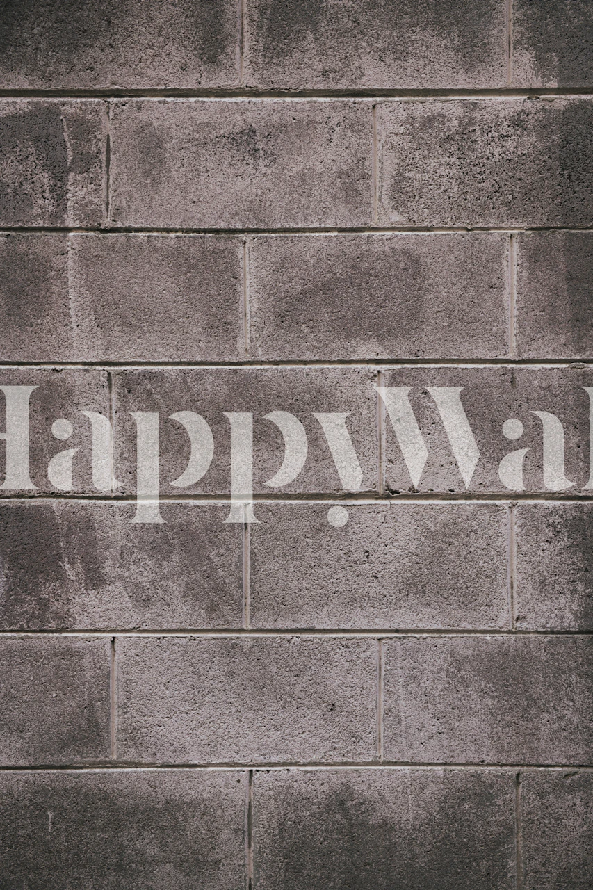 Fotomural vinílico de parede com textura de parede de bloco de concreto para design de interiores moderno