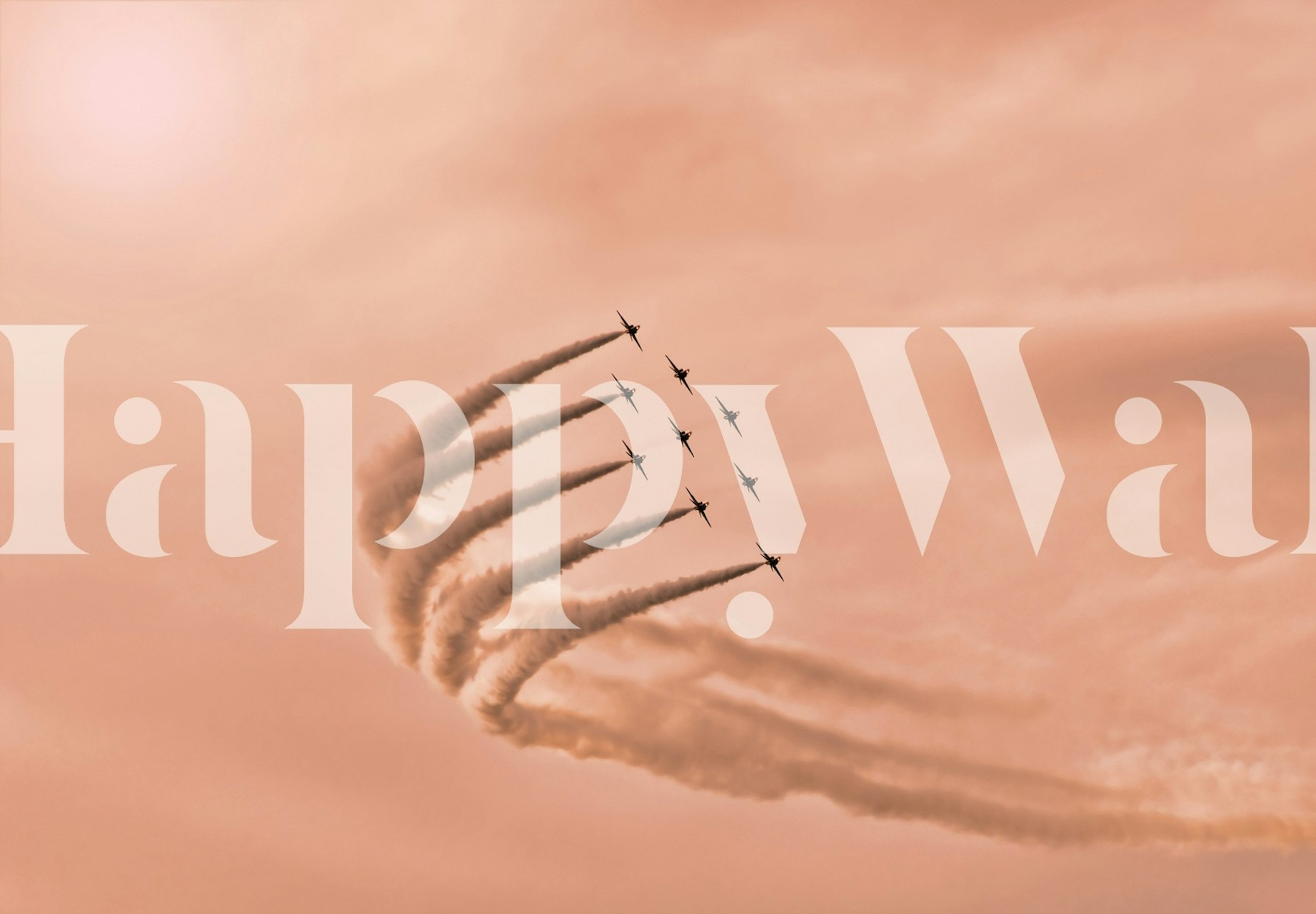 Sunset Arrows-tapetti esillä huoneessa