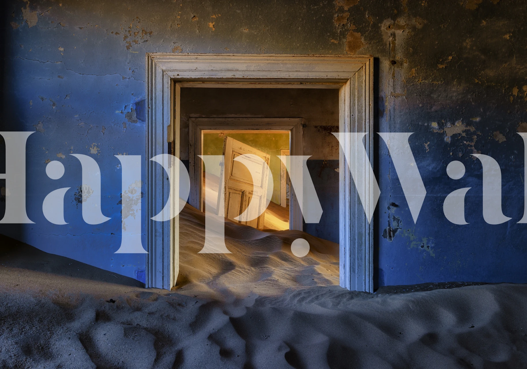 Kolmannskuppe wallpaper displayed in a room