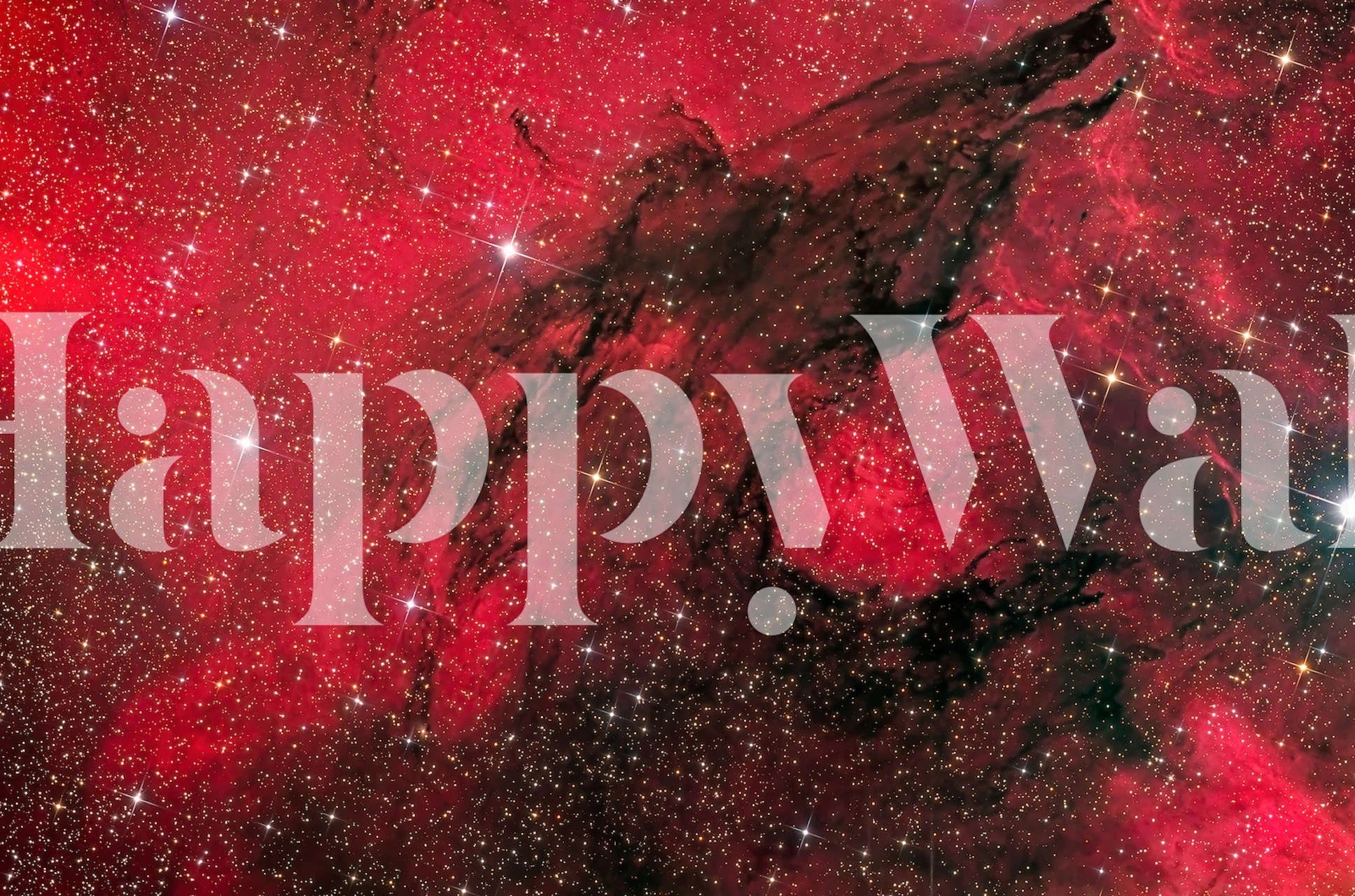 Red galaxy wallpaper featuring swirling stars and cosmic patterns