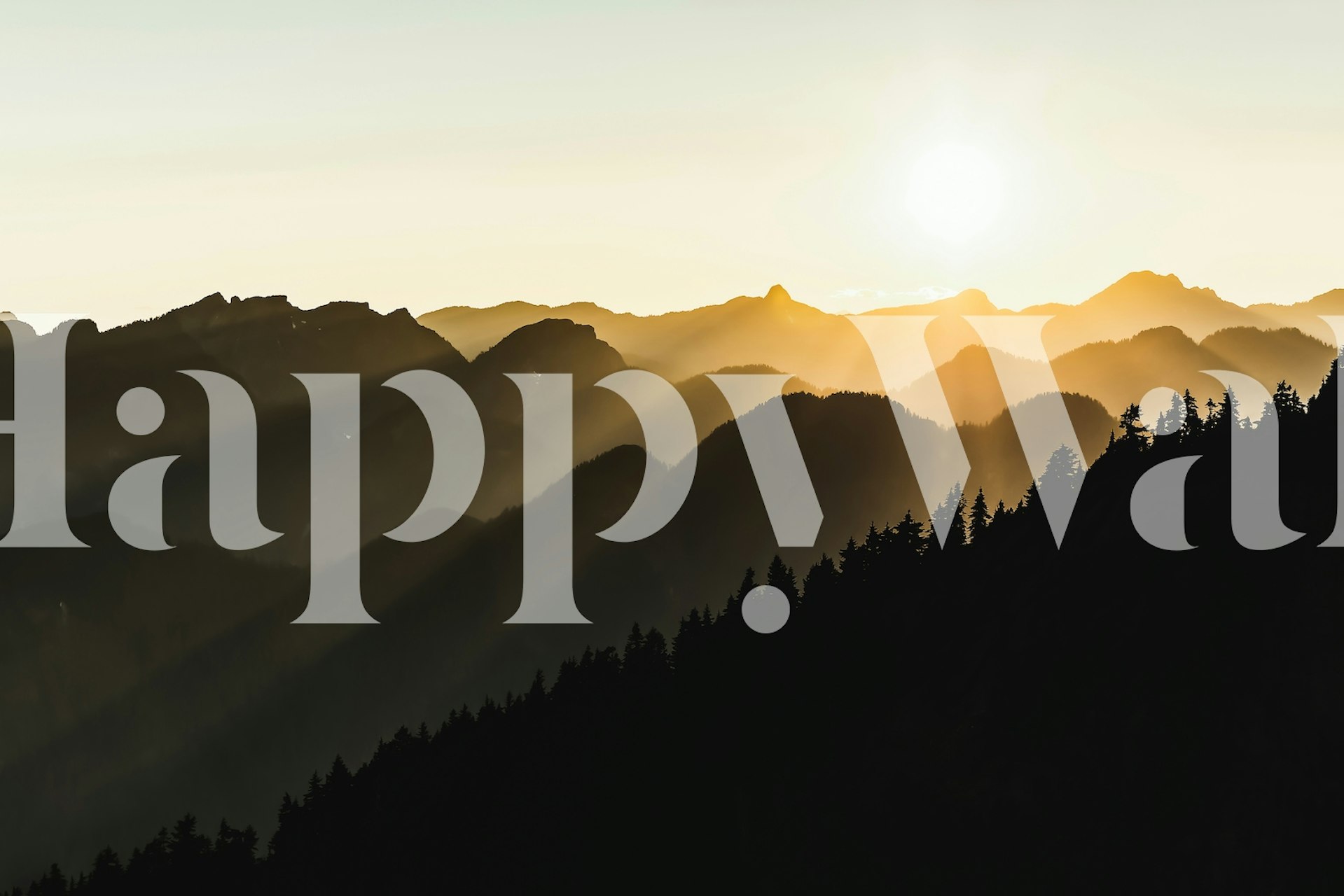 Tapeta Sunset rays over the mountains w pokoju