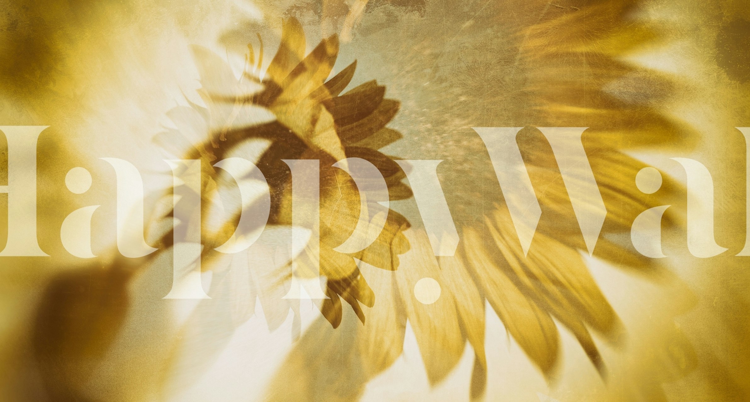 Sunflower blossom pattern in golden yellow tones wallpaper