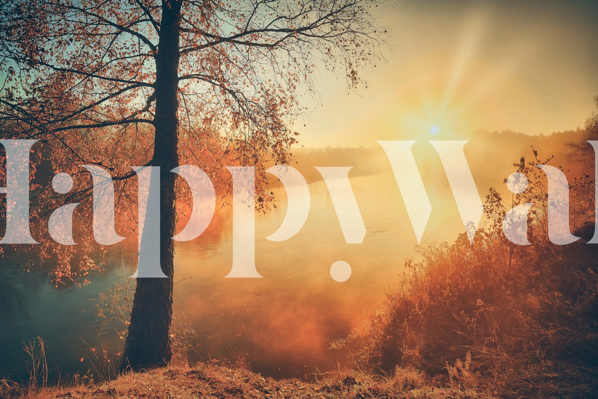 Fototapete Herbstlandschaft Herbstlandschaft mit goldenem