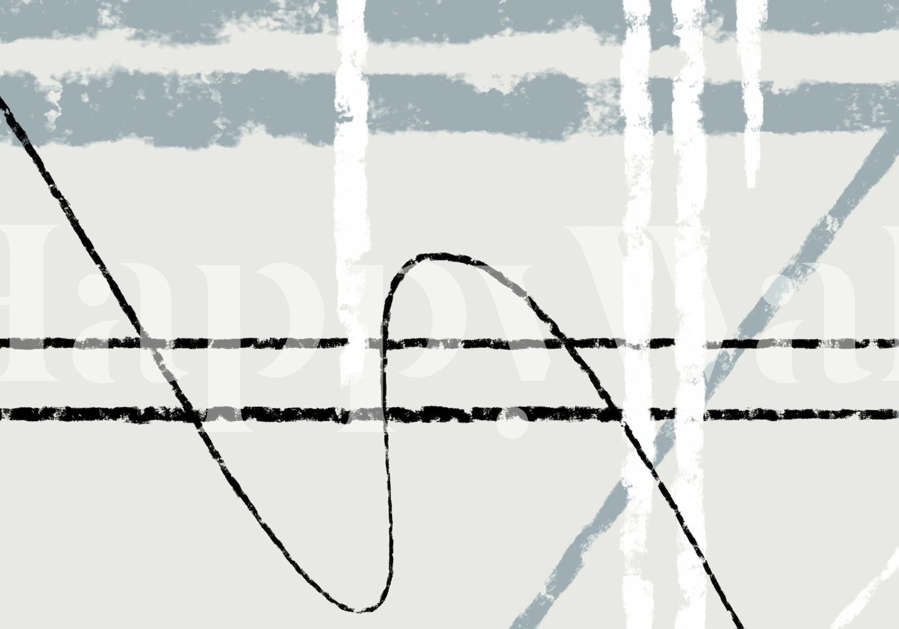 Messy Lines 02 tapet i et rum