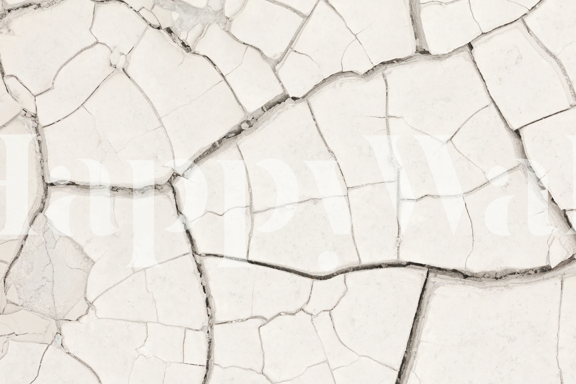 White cracked textured wallpaper with distinctive patterns