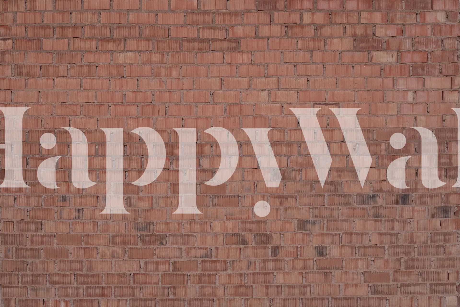 Weathered brick wall mural with terracotta hues