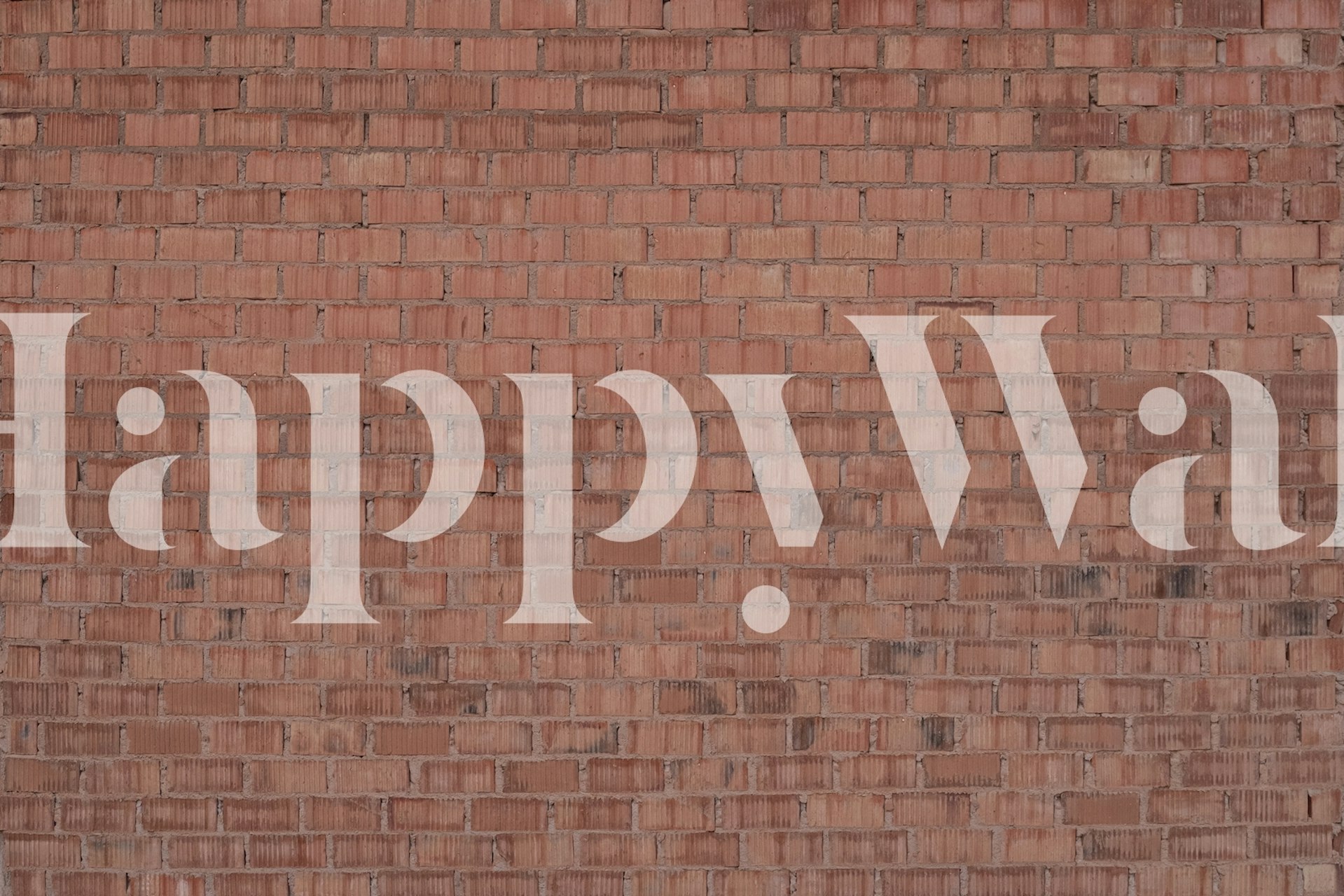 Weathered brick wall mural with terracotta hues